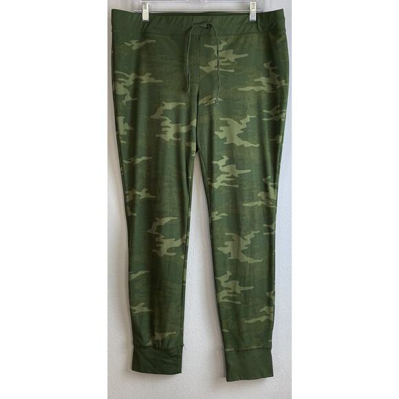 EUC Dream pajama Set White Grn Camo LOVE Btms Elastic Waist Pckts Sz XL - Picture 7 of 16